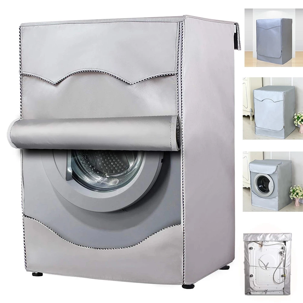 Cover Washing-Machine-Cover Front-Load-Sunscreen-Laundry Laundry-Dryer Dustproof Silver