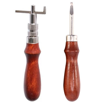 

1Pcs Adjustable Stitching Groover Leather Craft Tool & & 3Pcs Edge Beveler Edge Skiving/Polishing Tool 0.8/1/1.2Mm