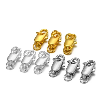 

30pcs Silver Rhodium Gold Color Metal Lobster Clasp Hooks Connector For DIY Making Key Chain Jewelry Findings Accessories