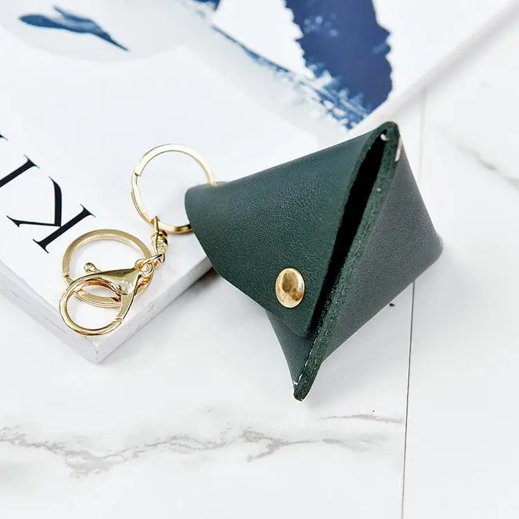 Green Женский чехол для ключей из искусственной кожи, Модный женский кошелек для ключей, мини сумка для хранения монет, Одноцветный клатч для девушек, сумка Porta Llaves Cuello - Цвет: Green