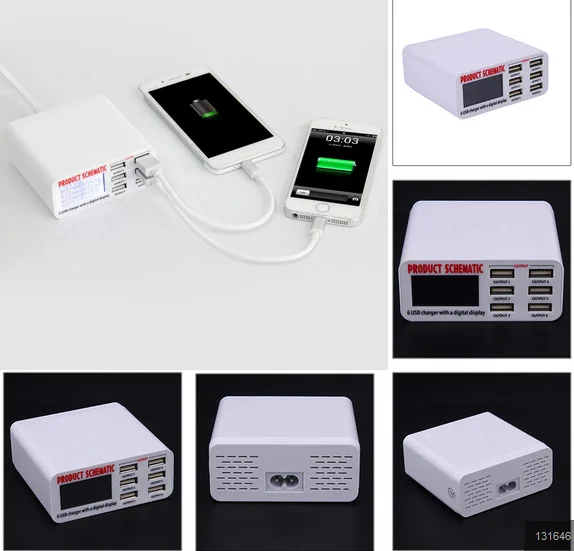 LCD 6口USB智能快充7