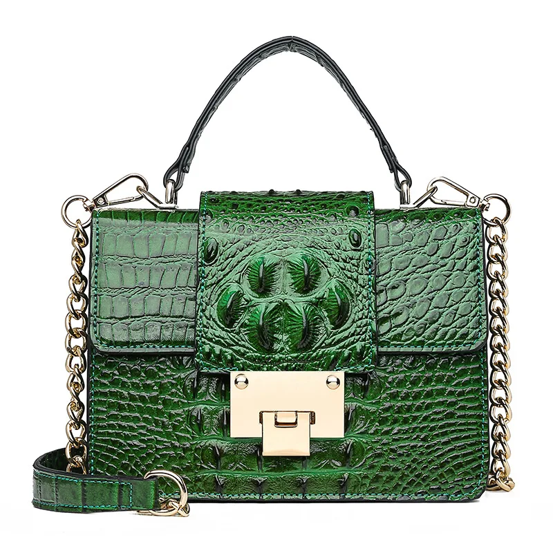 

Wholesale 2019 New Style Crocodile Pattern Women's Hand Square Sling Bag Europe And America Versitile Fashion Shoulder Bag with