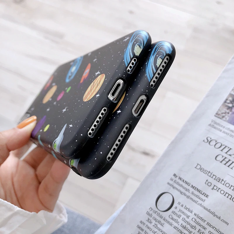 Чехлы для телефонов iphone 11Pro XS Max X XR Brilliant Space planet матовый IMD мягкий чехол для iphone 11 6 6S 7 8 Plus задняя крышка fundas