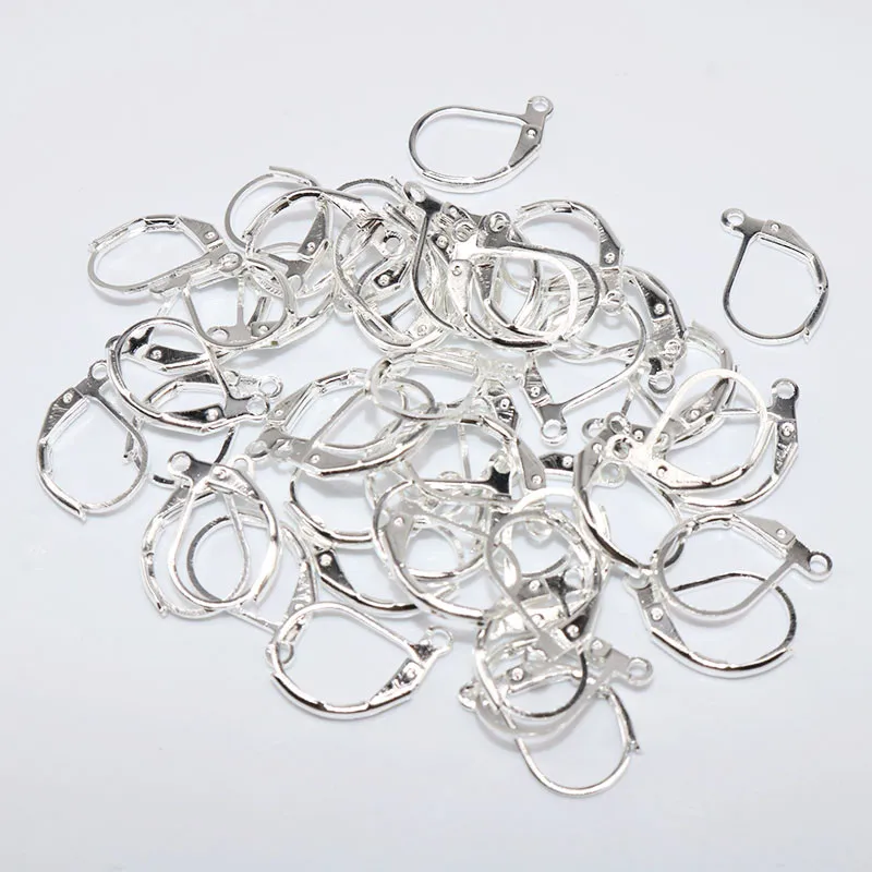 silver Fashion 50pcs Clip Earring Silver Copper Clip on Earring Findings Clasp Earings Making Accessories Clip Earing No Pierced - Окраска металла: silver