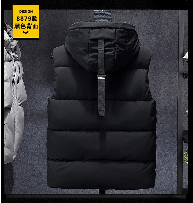 Плюс размер 8XL 7XL 6XL 5XL Камуфляжный зимний теплый хлопковый жилет без рукавов для мужчин осень мужской повседневный колледж плотное худи