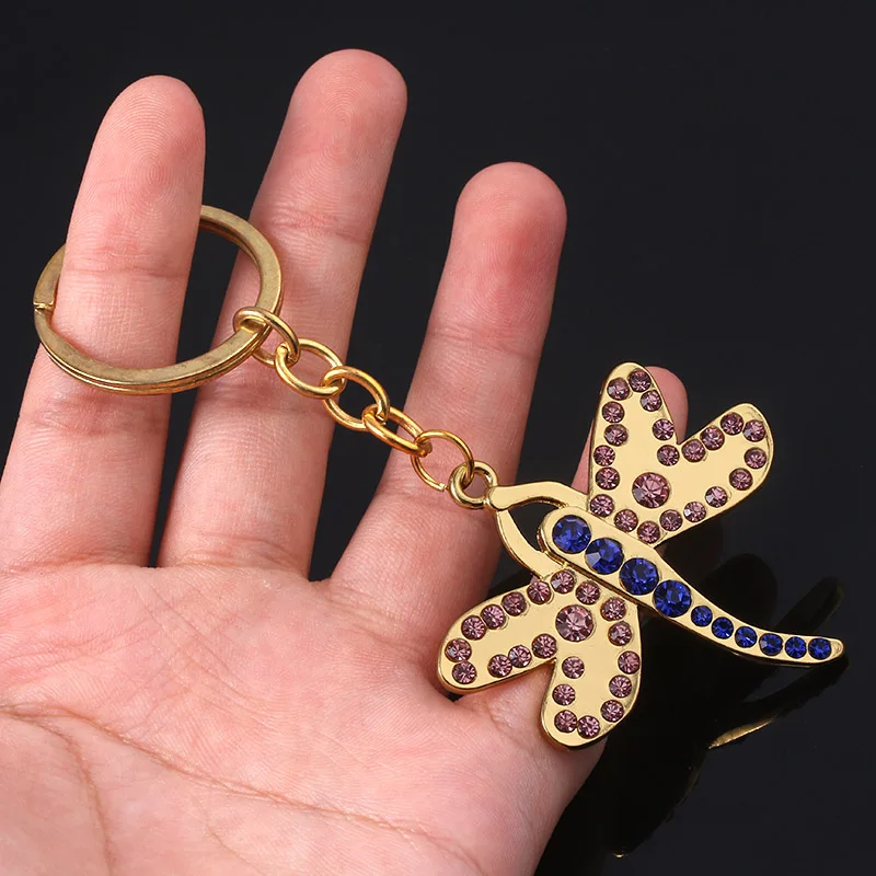

Coraline Dragonfly Keychain the Secret Door Crystal Gold Chain Key Chain for Women Christmas Jewelry Gift