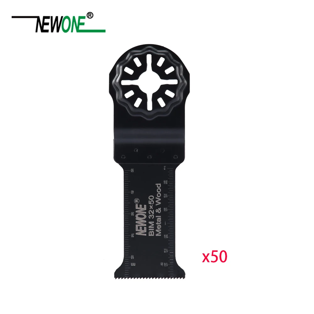 32x50 50pcs NEWONE Starlock 32*40 мм/32*50 удлиненные биметаллические пилы BIM подходят для мощных осциллирующих инструментов для дерева, резки металла, удаления гвоздей - Цвет: 32x50 50pcs