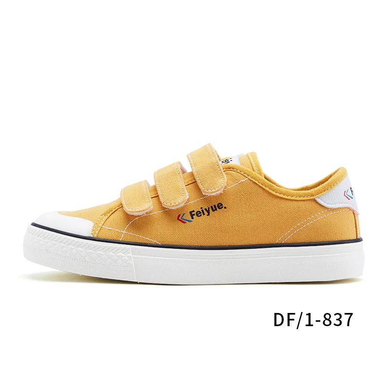 Feiyue/838 г. Парусиновая обувь мужская и женская обувь Вулканизированная обувь на липучке 2 цвета дышащие повседневные трендовые Нескользящие кроссовки - Цвет: Оранжевый