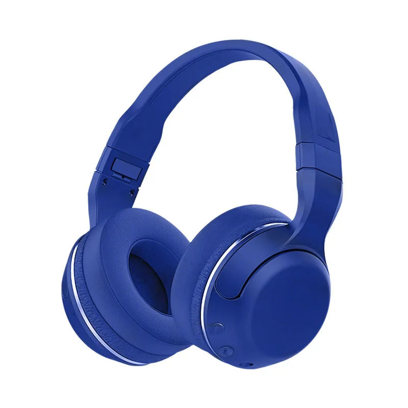 Синий Складные bluetooth-наушники интеллектуальное шумоподавление Беспроводная гарнитура HIFI сабвуфер спортивные наушники с микрофоном - Цвет: Синий