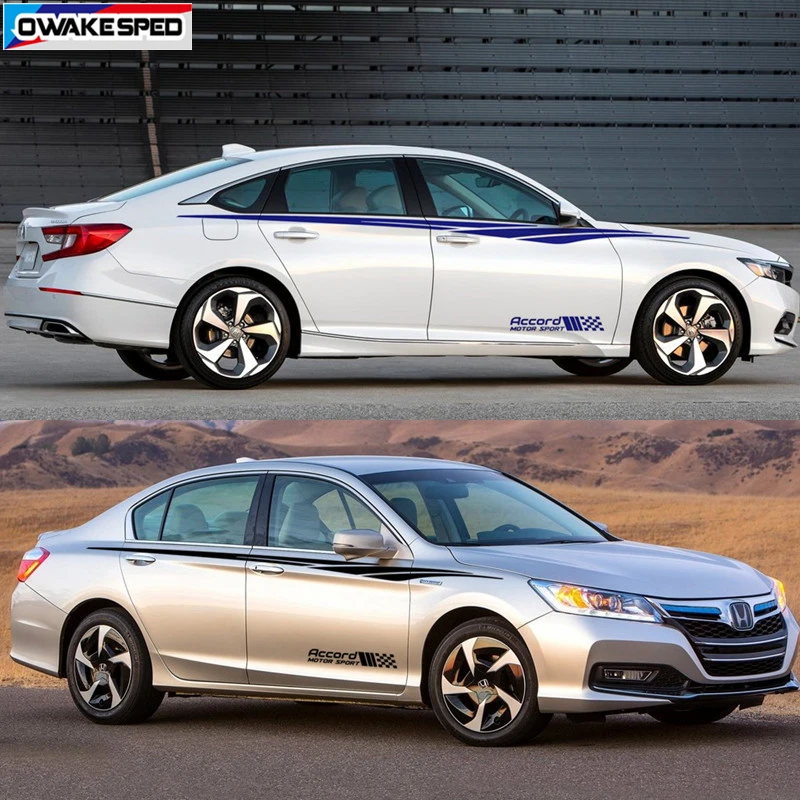

Motor Sport Racing Stripes Car Waist Lines Stickers For Honda-Accord Coupe PHEV Both Side Auto Body Decor Vinyl Decals