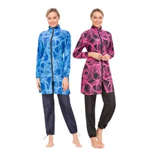 3 шт./компл. размера плюс мусульманский раздельный купальный костюм скромный исламский купальный костюм мусульманский женский купальный костюм с капюшоном мусульманский купальный костюм