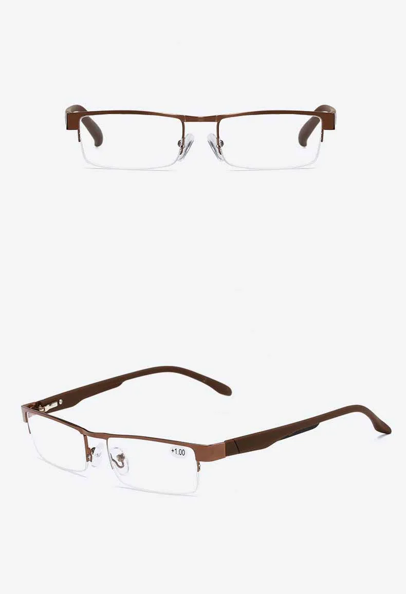 New Square Reading Glasses Men Women Metal Frame Reading Glasses High Definition Comfortable Eyeglasses+1.0 To+4.0