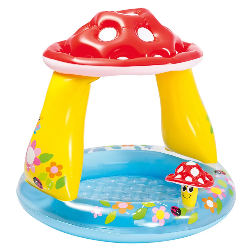 Piscina bebé intex con parasol 102x102x89 cm, Piscina infantil, Bañera bebe hinchable, Juego de piscina hinchable,
