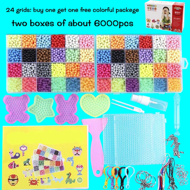 

Puzzle Multicolor DIY Water Spray Magic beads Ring Refill Toys For Children Educational Kit Ball Game Beads Juguetes