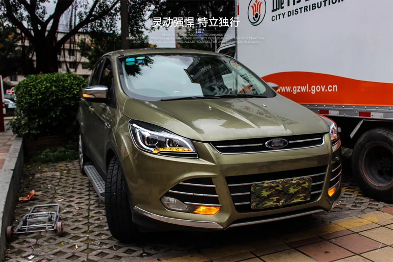 Чехол для автомобильной фары для Ford Escape фары 2013- Kuga светодиодный фонарь DRL Объектив двойной луч HID Xenon bi xenon объектив передний