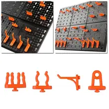 10pcs Plastic Wall-Mounted Hanging Board Hardware Tools Plate Hole Parts Set Holder Garage Shelf Hanging Box Tool Storage U K3H2
