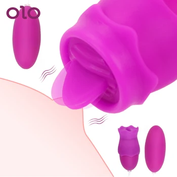 OLO Clitoris stimulateur balle langue vibrateur vagin balle vibrant oeuf G spot Oral léchage mamelon ventouse jouets sexuels pour les femmes