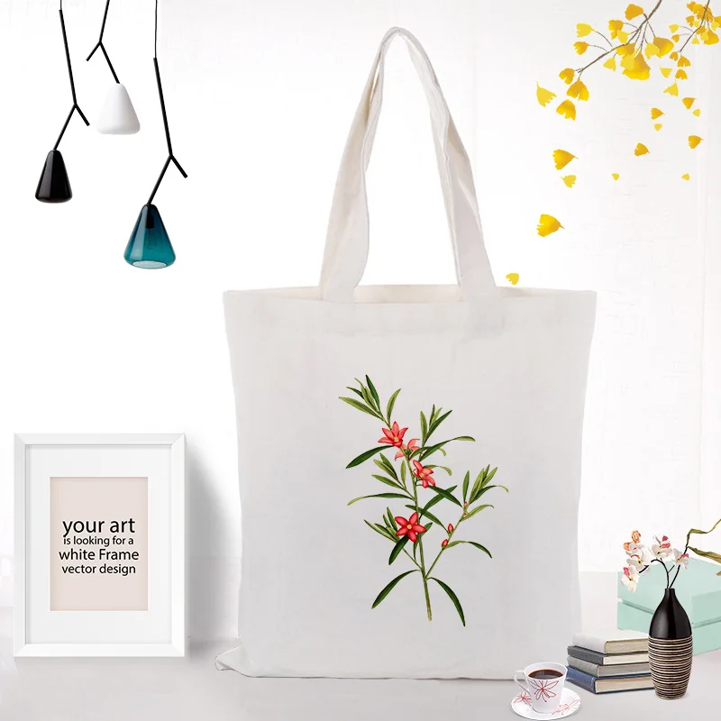 FLOWER0287 Сумка-тоут цветок сумка для покупок ежедневное использование Сделай Сам холст эко многоразовая печать логотип рециркулирует текст - Цвет: FLOWER0287