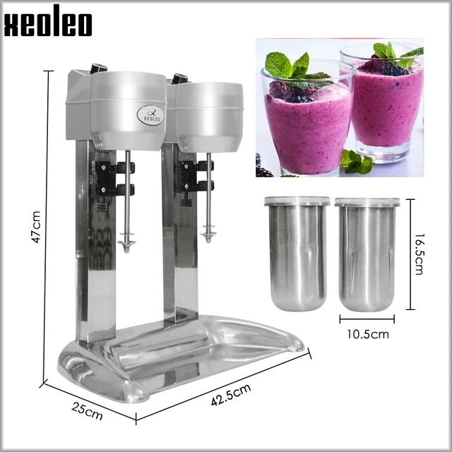 Double Head Commercial milk shaker Machine Stainless Steel Mixing Cup Drink  Mixer 110V 18000RMP Ice Cream Maker Milkshake Juicers for Milk, Ice Cubes