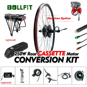 

Ebike Kit 36V 250W Cassette Geared Hub Motor LCD Display Electric Bicycle E bike Conversion Kit With Battery Function