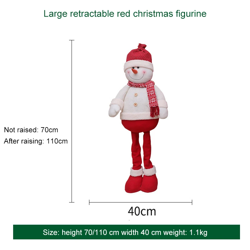 Рождественские куклы большого размера, выдвижные игрушки Санта-Клауса, фигурки снеговика, лося, рождественский подарок для детей, украшения на елку - Цвет: T13