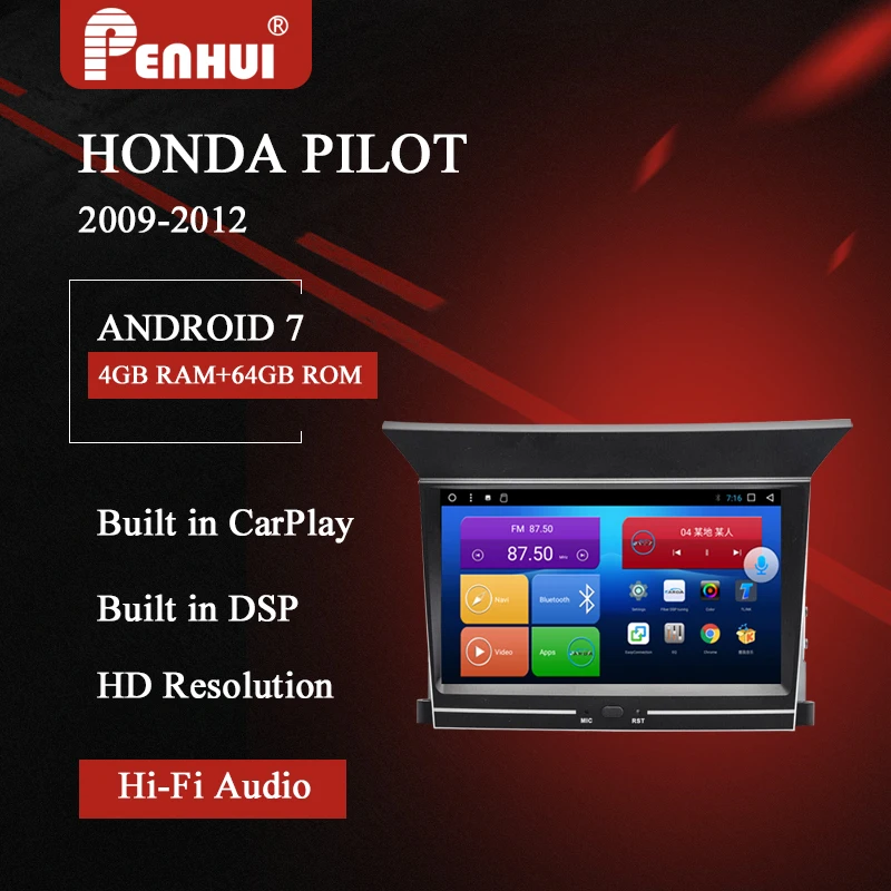 Dvd do carro de android para honda pilot (2009-2012) rádio do carro reprodutor de vídeo multimídia navegação gps android 10.0 duplo ruído