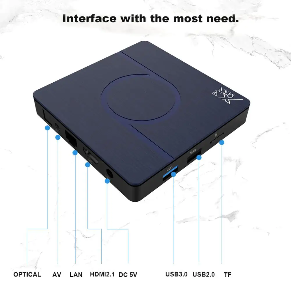 Лидер продаж X3 MAX Smart tv Box Android 9,0 Amlogic S905X3 4 ГБ 32 ГБ 64 Гб 8K 1080P HD медиаплеер двойной wifi Netflix Google плеер