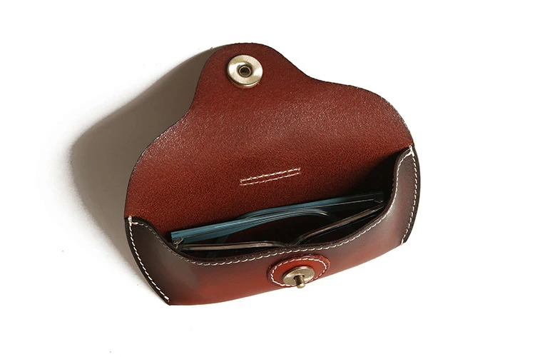 Fashion retro case for glasses high vegetable tanned leather glasses box case unisex Myopia Glasses Reading Eyewea specacle case
