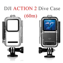 DJI Action 2 etui nurkowe do DJI Action 2 kamera sportowa 60M wodoodporna obudowa pokrywa DJI Action 2 akcesoria tanie tanio OKOUME CN (pochodzenie) Obudowy wodoodporne