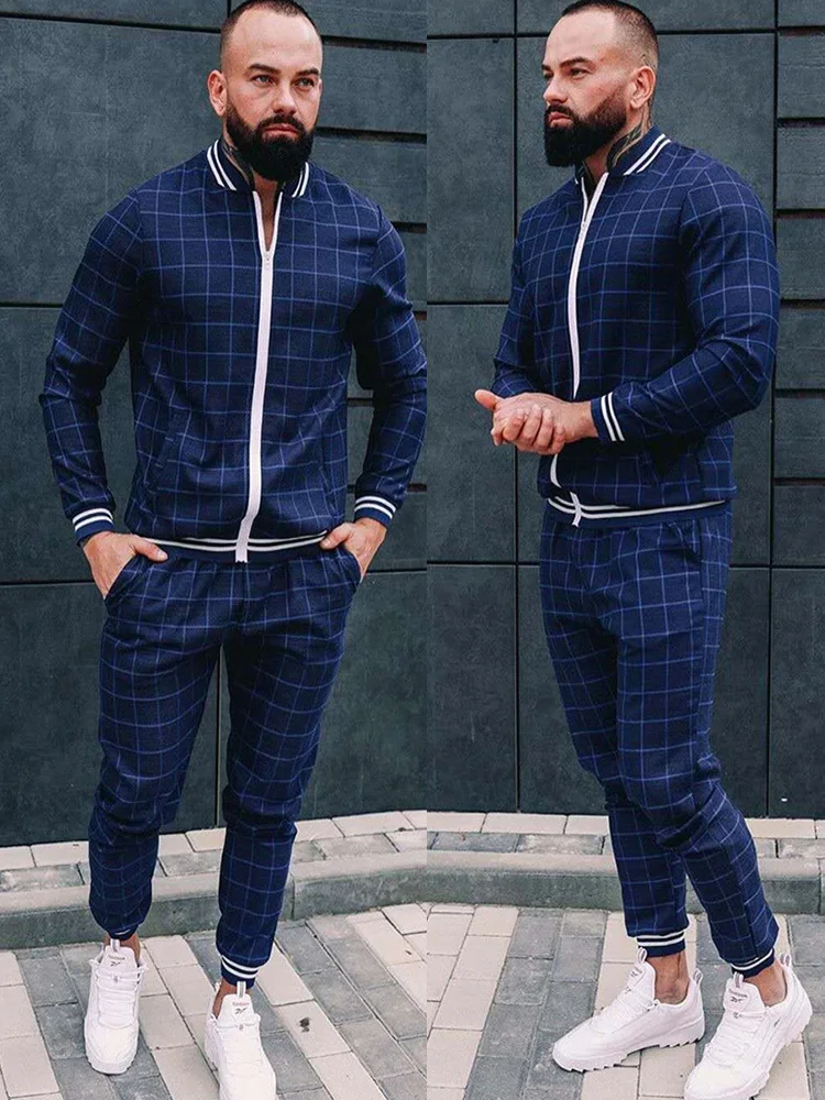 2025 New Men's Autumn Gentlemen Tracksuit Set Jackets Sets