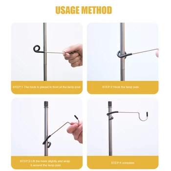 Stainless Steel Light Stand Holder Hooks Portable Tent Pole Lamp Hanger Hunting Fishing Lantern Hanger Outdoor Camping Tools 6