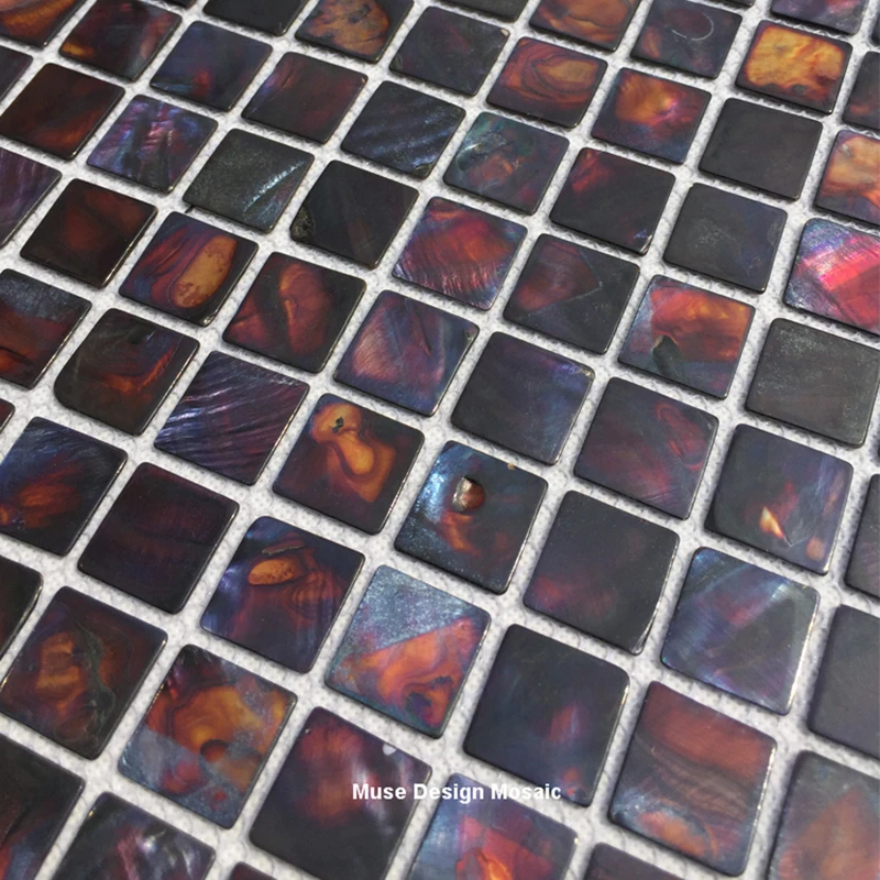 11 шт. коричневая мозаичная плитка из ракушек перламутровая кухонная обои для