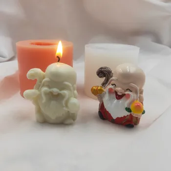 

Traditional Chinese Longevity Star Statue Grandparents Candle Mold Kitchen Baking Tools Silicone Moulds