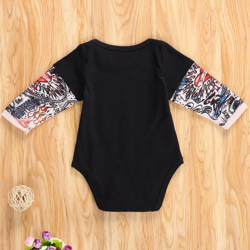 Halloween Costume Newborn Baby Skeleton Print Bodysuit Long Sleeve Bodysuits for Baby Girls Boys