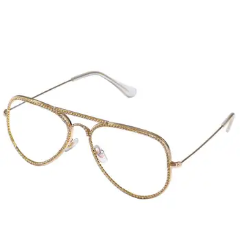

Hip Hop AAA CZ Stone Paved Bling Iced Out Glasses for Men Women Jewelry Gold Color Drop Shipping