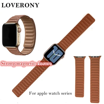 

LOVERONY Magnetic Bracelet Watch Strap For Apple WatchBand 38 MM 42MM Leather Strap For Apple iWatch Series SE/6/5/4/3/2/1 band