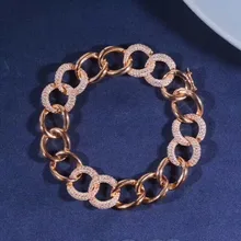 Baoyocn Высокое качество Настоящее 925 пробы серебряный черный и зеленый циркон звено цепи браслет для женщин роскошный бренд модные украшения