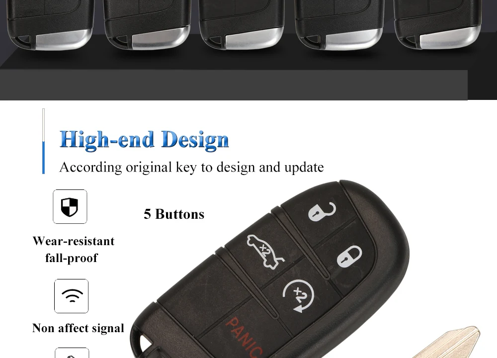 Keyforkess 50 pz 433MHz ID46 Smart Remote Car Key Fob per Dodge Charger Journey Challenge Dart Durango Chrysler 300C M3N-40821302 - H751e636eef474e21bf10db37ad84d947c