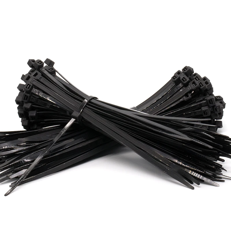 100PCS self-locking nylon binding band 5*300mm cable binding band fixed plastic binding band harness band black and white