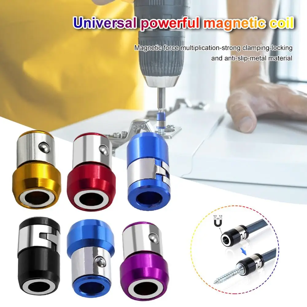 

1/4" 6.35mm Screwdriver Magnetic Ring Electric Screwdriver Bit Strong Magnetizer Electric Screwdriver Bits Screw Pick Up Tools