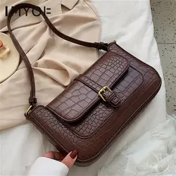 Роскошная женская сумка из искусственной кожи, винтажная Женская сумочка с крокодиловым узором, сумочка на плечо, модная женская сумка