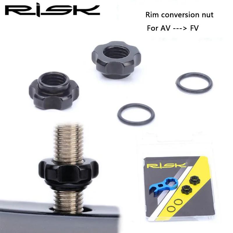 RISK MTB вакуумные аксессуары для модификации шин вакуумная насадка на колесо фиксирующее кольцо AV к FV фиксированное кольцо для бескамерных кольцевые прокладки клапана
