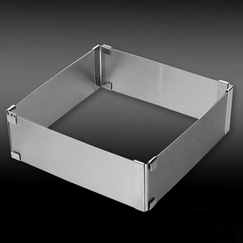 Новое кольцо для торта из нержавеющей стали ручной работы DIY кондитерские формы украшения регулируемый размер квадратный стиль формы инструменты для выпечки