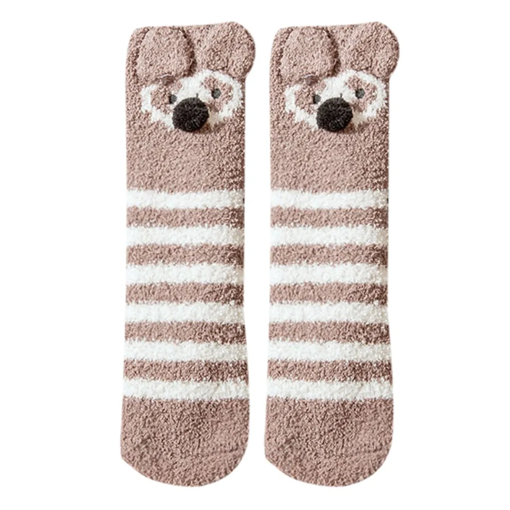 Повседневные носки в полоску для девочек и женщин домашние мягкие хлопковые носки для девочек Теплые Зимние Модные женские носки для сна# BC