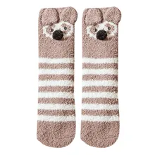 Повседневные носки в полоску для девочек и женщин домашние мягкие хлопковые носки для девочек Теплые Зимние Модные женские носки для сна# BC