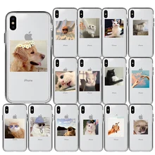 Luxo super fofo gato cão dos desenhos animados pink Heart-shaped Silicone Case Capa Do Telefone para o iphone 11 Pro Max X 7 8 5S 6 6S Plus XR XS MAX(China)