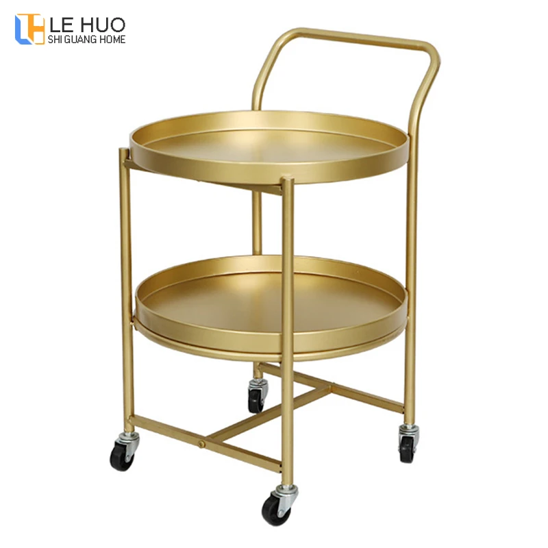 

Nordic Golden Iron Movable coffee table Living room Sofa Side Table disc trolley Dining Table Small end Table Home Furniture