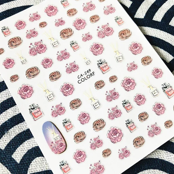 CA-169 рюшами складки цветок стикеры 3D на ногти nail Art Наклейка шаблон diy ногтей инструмент украшения - Цвет: CA-549