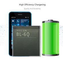 970 mAh/3.6Wh BL-6Q/BL6Q/BL 6Q 3.7VDC החלפת ליתיום סוללה עבור נוקיה 6700 קלאסי 6700C E51i n82 N81 E51 מסלול לא.(China)