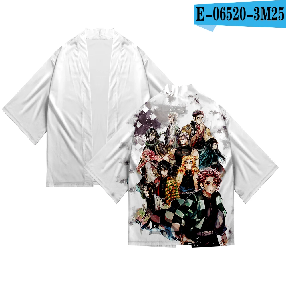 Японские Kimonos мужские женское кимоно Demon Slayer такое же Аниме кимоно Удобная пара кимоно юката лето осень кардиган-кимоно - Цвет: 3D